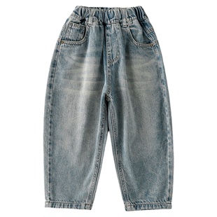 男童加绒牛仔裤2025秋冬新款儿童男孩冬装加厚一体绒保暖休闲长裤