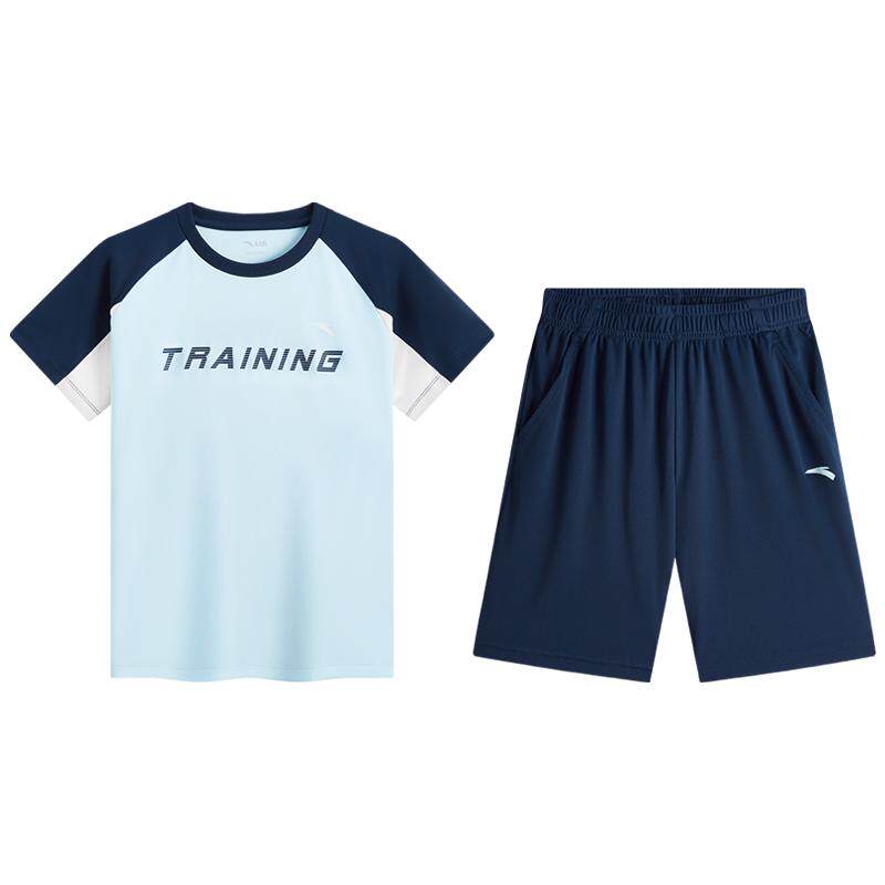 安踏儿童装运动速干套装2026夏季新款短袖短裤套装吸湿透气舒适
