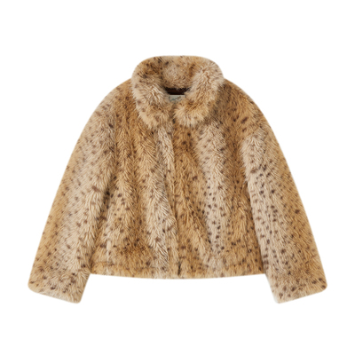物理少年动物纹毛外套