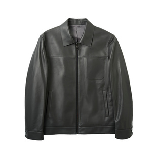 JODOLL乔顿男装真皮皮衣羊皮26年春商务轻旅翻领拉链皮夹克外套男