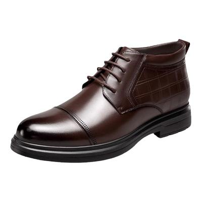 意尔康高帮鞋男羊毛加绒保暖棉靴