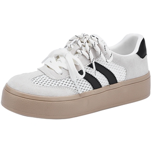 热风厚底德训鞋女2025年冬季新款增高百搭板鞋慢跑运动休闲鞋子