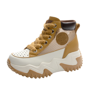 高帮鞋女2026新款夏季网面透气内增高休闲女鞋夏天潮酷运动马丁靴