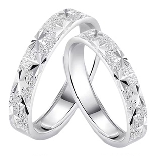 999足银满天星情侣对戒闺蜜男女银饰纯银戒指情人节礼物刻字定制