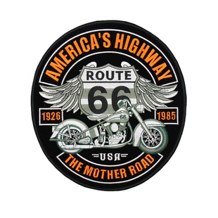 时尚大号布贴刺绣贴机车背贴DIY个性装饰贴布丁衣服贴补丁贴ROUTE