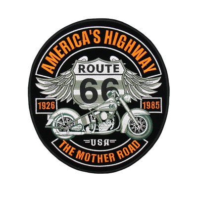 diy大号机车个性布丁route刺绣贴