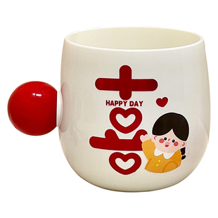 结婚牙刷杯套装牙杯一对新婚喜字漱口杯子陪嫁情侣洗漱杯婚礼用品