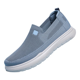 达官贵人春季新款老北京网面布鞋一脚蹬休闲软底软面爸爸鞋健步鞋