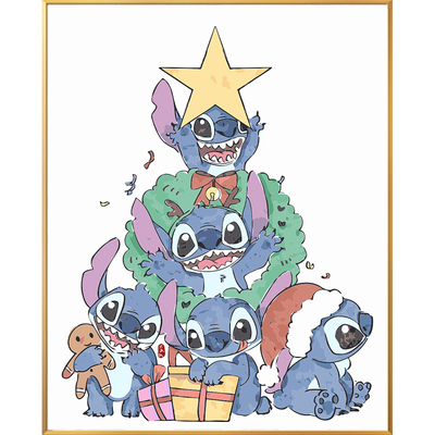 卡通圣诞三丽鸥画画diy数字油画填充填色2024新款手绘油彩画手工