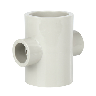 戎生PPH异径四通热熔承插接头PP管件变径内插塑料化工给水管配件