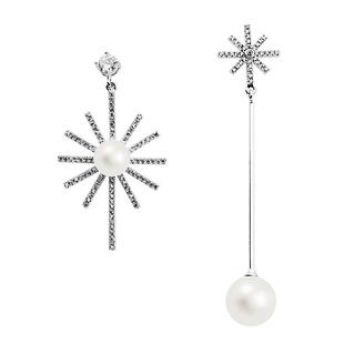 苏心925银针长款不对称耳钉耳坠时尚耳环女气质韩国个性百搭耳夹