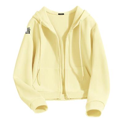 名创优品小个子短款开衫卫衣