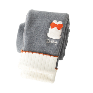 巴布豆儿童打底裤加绒女宝宝保暖裤女童加厚裤子外穿冬季棉裤女孩