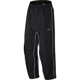 GUUKA TECH机能风黑色白边直筒裤女春季户外防风防水波浪裤子宽松