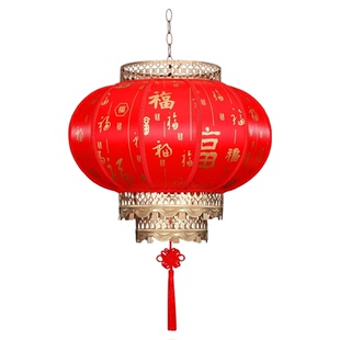 圆羊皮灯笼新款2026年户外防水中国风红灯笼春节阳台装饰吊灯装饰