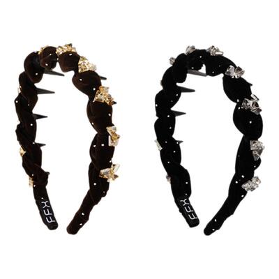 弗弗西FFX[星钻密语]手工编织气质高颅顶发箍女齿梳防滑不掉发饰