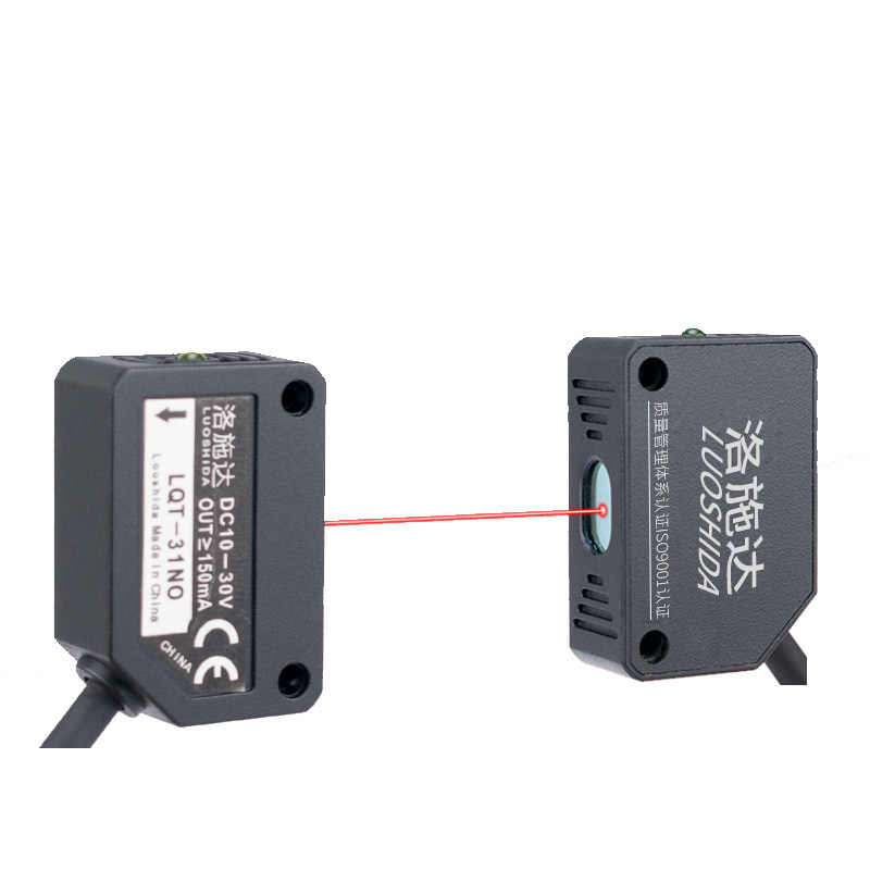 洛施达LQT-31NO/PO 对射红外可见光激光电开关传感器24V常开常闭