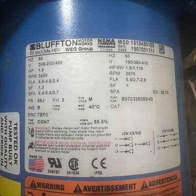 咨询后拍BLUFFTON端吸离心泵，型号CC029A，全新原装正品。
