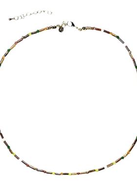 waki欧胡岛快线项链细串珠锁骨链