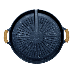 Rikyu日本利休电磁炉烤盘圆形不粘卡式炉电陶烤肉盘锅铁板烧烤盘