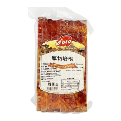 DORO10mm厚切培根1KG法式烟醺培根肉三明治烤肉早餐家用煎烤食材