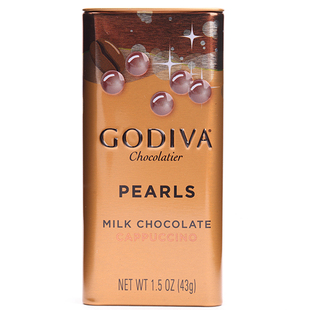 GODIVA进口巧克力歌帝梵牛奶巧克力豆黑巧43g铁罐pearls巧克力