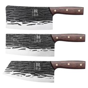 龙泉菜刀套装锰钢锻打家用超快锋利厨师专用切肉切片砍骨刀具厨房