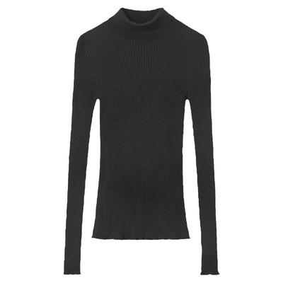 【黄金羊毛】OVV春夏热卖女装无缝坑条时尚高领长袖针织衫