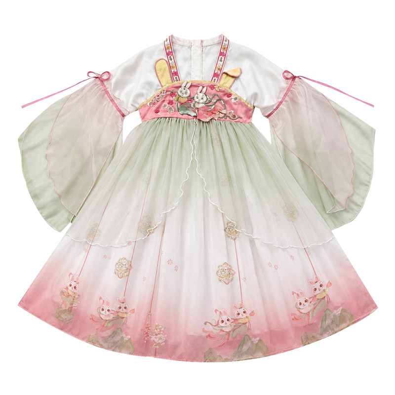 汉服儿童演出服女童中秋小女孩超仙国风连衣裙女童古风仙气襦裙