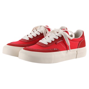 VEEMES新款240B红色情侣款经典帆布鞋 复古潮流休闲运动男鞋女鞋