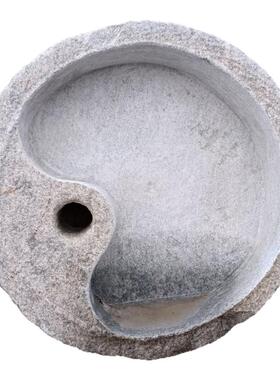 石磨盆复古手工圆形石雕聚财摆件