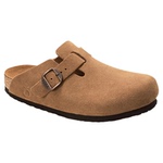 FOSA女士软木拖鞋半拖百搭女生平底鞋春秋款真皮牛皮一脚蹬勃肯鞋