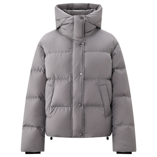 库恩玛维Cleanfit极简灰羽绒服女2025年冬季新款95白鸭绒保暖外套