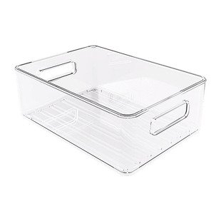 桌面收纳盒零食杂物置物筐透明亚克力长方形塑料桌上整理储物盒子