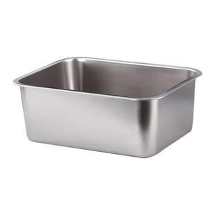 不锈钢盆长方形带盖方盘食堂打菜餐盒子平底托盘商用快餐方盆带盖