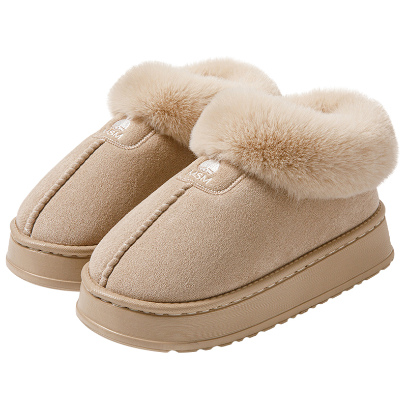 流氓兔棉鞋女冬季2024新款高帮加绒雪地靴保暖居家包跟棉拖鞋外穿