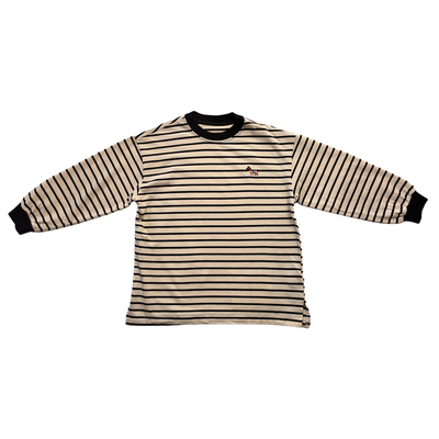 大e小e2025春款男童条纹长袖T恤