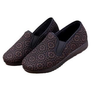 老北京布鞋二棉鞋秋冬老年人薄绒鞋防滑软底加绒保暖老太太女棉鞋