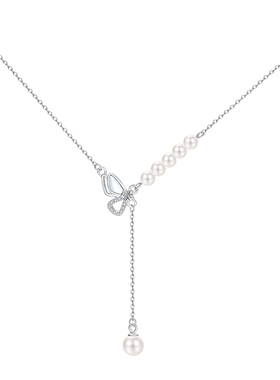 蝴蝶珍珠S925银项链女精致高级感