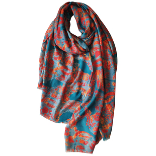 【红锦鲤】好看到不能自拔！轻奢薄款山羊绒披肩 秋冬围巾女冬季