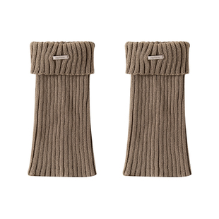胖mm针织袜套女秋冬季加厚保暖堆堆袜白色小腿腿套配雪地靴鲨鱼裤