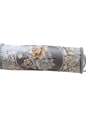 欧式刺绣花卉圆柱形靠垫大小号沙发抱枕7d棉内芯可拆洗轻奢长条枕