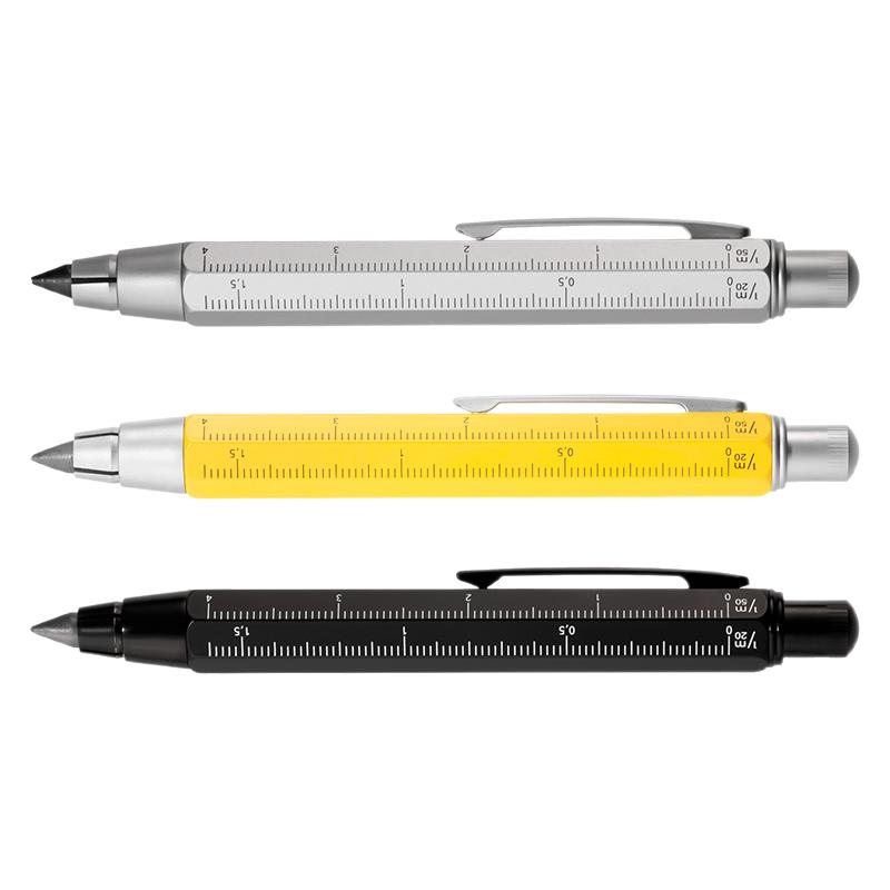 德国TROIKA拓意卡5.6mm工程自动铅笔刻度尺比例尺黄铜笔杆带削笔器绘图草稿木材混凝土表面可用设计师建筑师