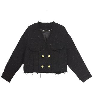 it'real瑞尔冬季新款小香风呢子气质长袖外套女装