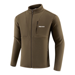 MARMOT土拨鼠抓绒衣开衫卫衣男长袖秋冬亲肤保暖户外加厚大码外套