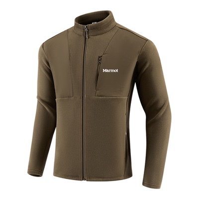 MARMOT土拨鼠抓绒衣开衫卫衣男长袖秋冬亲肤保暖户外加厚大码外套