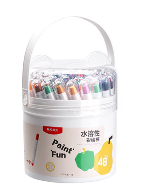 晨光水溶性彩绘棒无毒不脏手可水洗儿童丝滑旋转蜡笔婴幼儿园专用油画棒宝宝小学生36色安全炫彩棒彩画笔套装