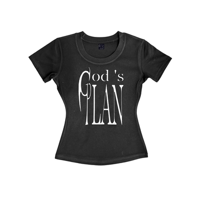 Godsplan*上帝计划基础正肩短袖