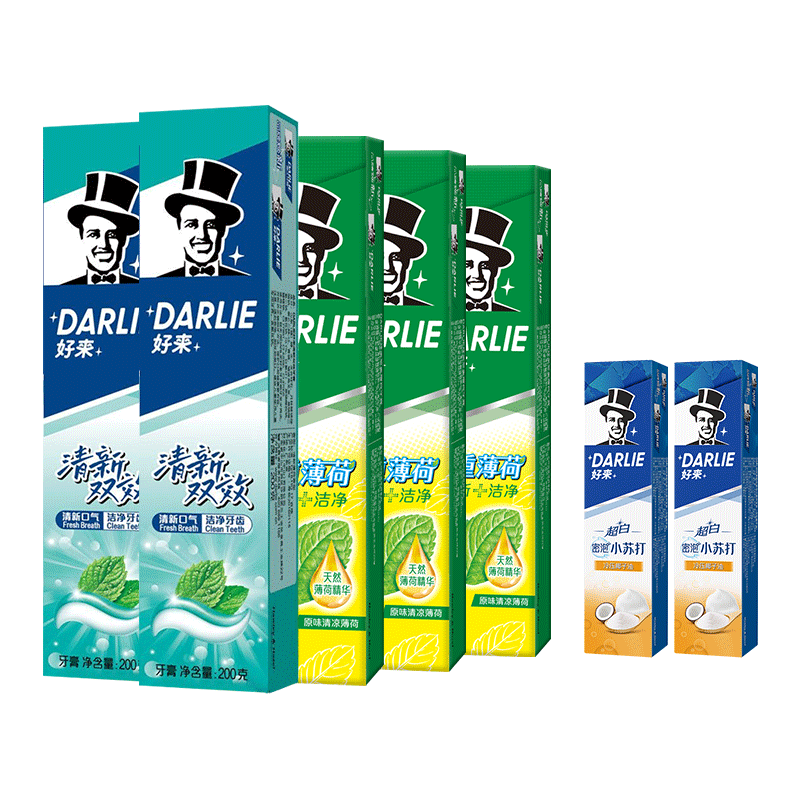 DARLIE好来原黑人薄荷牙膏清新双效成人男女含氟清新口气官方正品