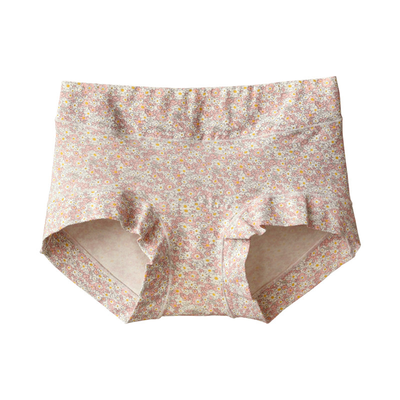 内裤女棉质中腰碎花包臀三角底裤全棉裆2024新款夏季薄款不夹PP